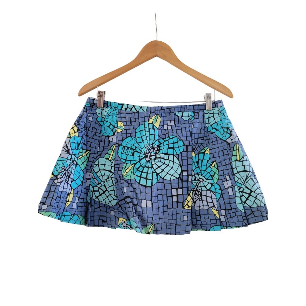 Lilly Pulitzer Blue Summer Mosaic White Label Girls skort size 10 Vintage